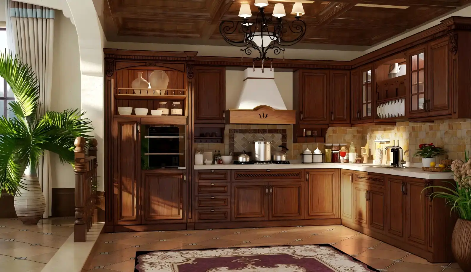 Solid Wood Kitchen Cabinet (1)