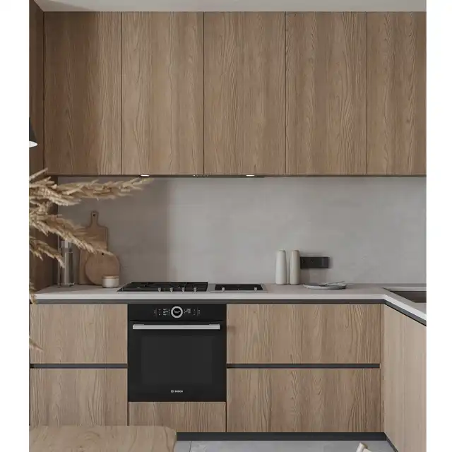 Modern Kitchen Renovation with Light Wood Cabinetry and Matte Black Accents