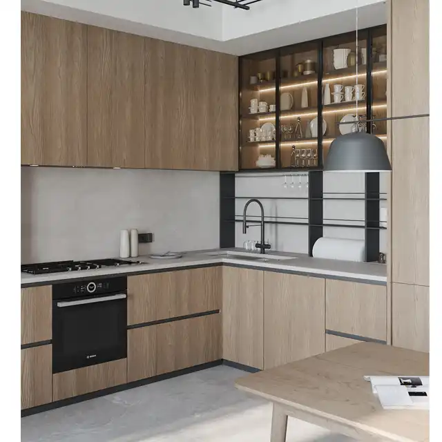 Modern Kitchen Renovation with Light Wood Kitchen Cabinet and Matte Black Accents