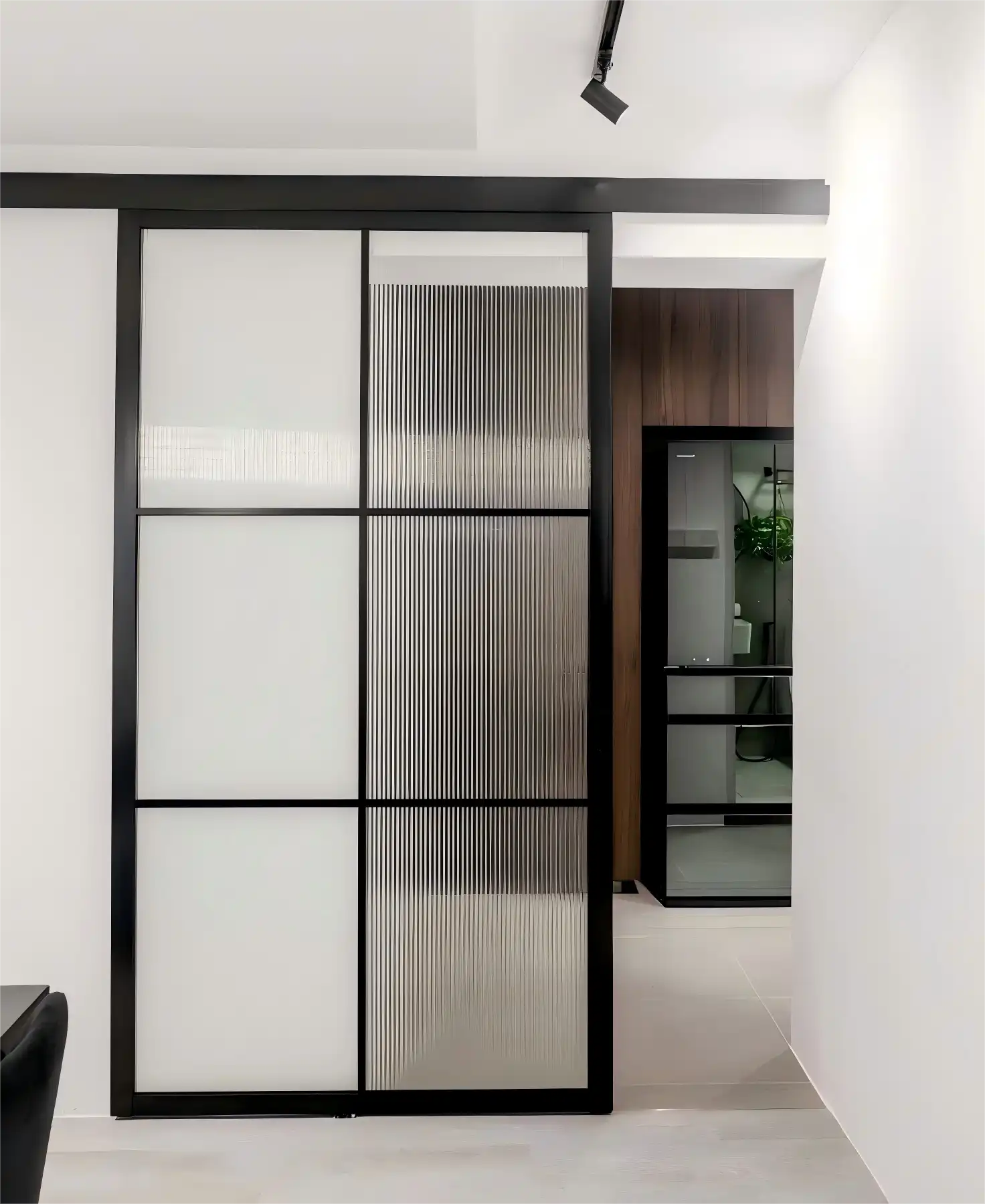 Frosted Glass with Dark Frames Frosted Glass with Dark Frames