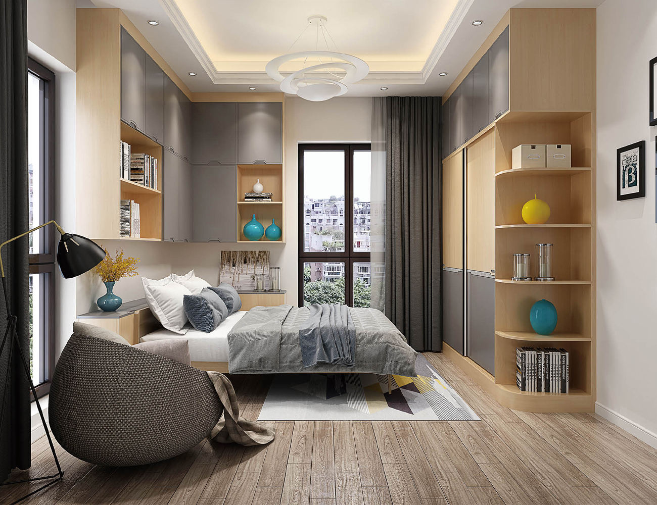 Whole House Custom Home Design 3D Rendering - Three Bedroom Open Concept Layout