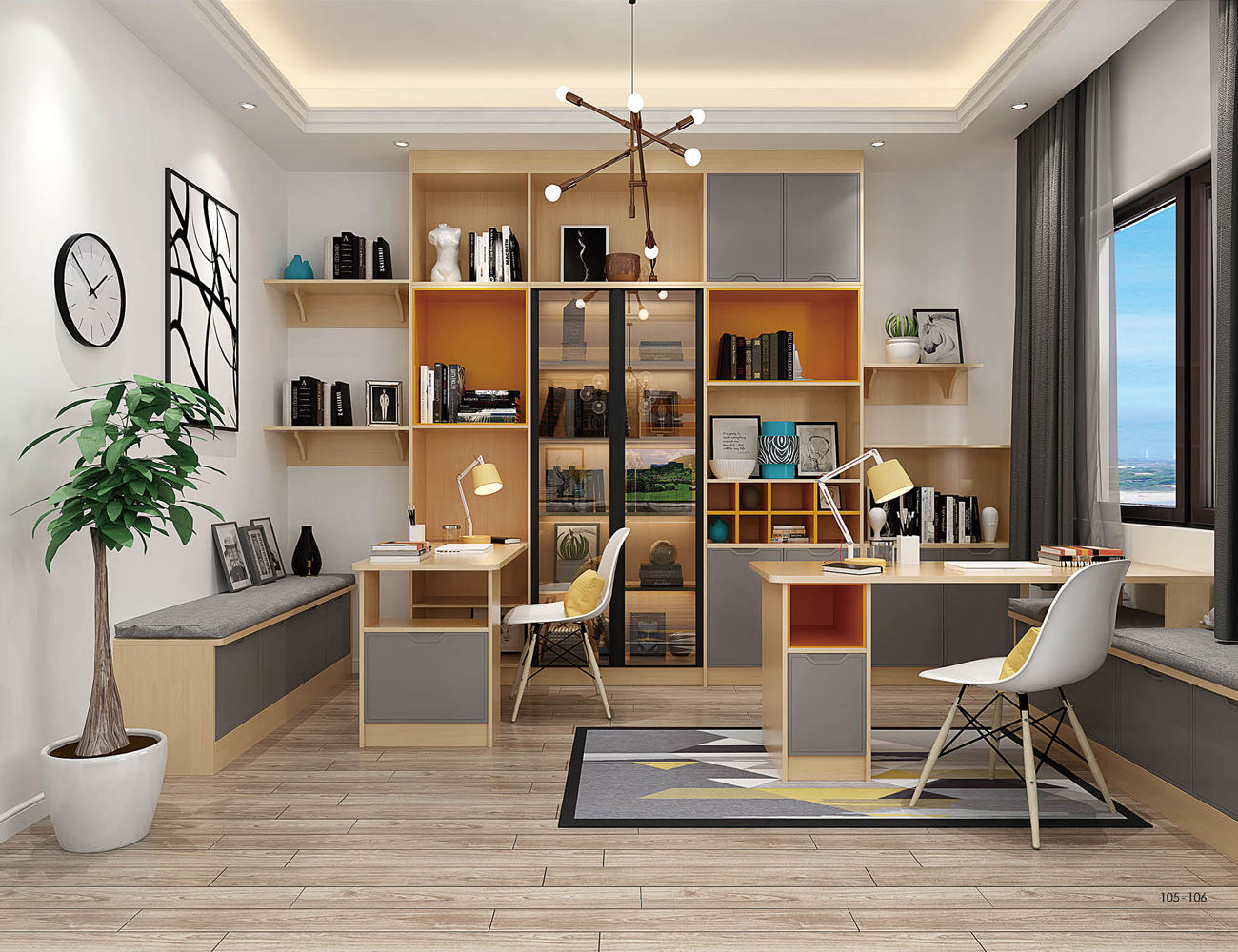 Whole House Custom Home Design 3D Rendering - Three Bedroom Open Concept Layout