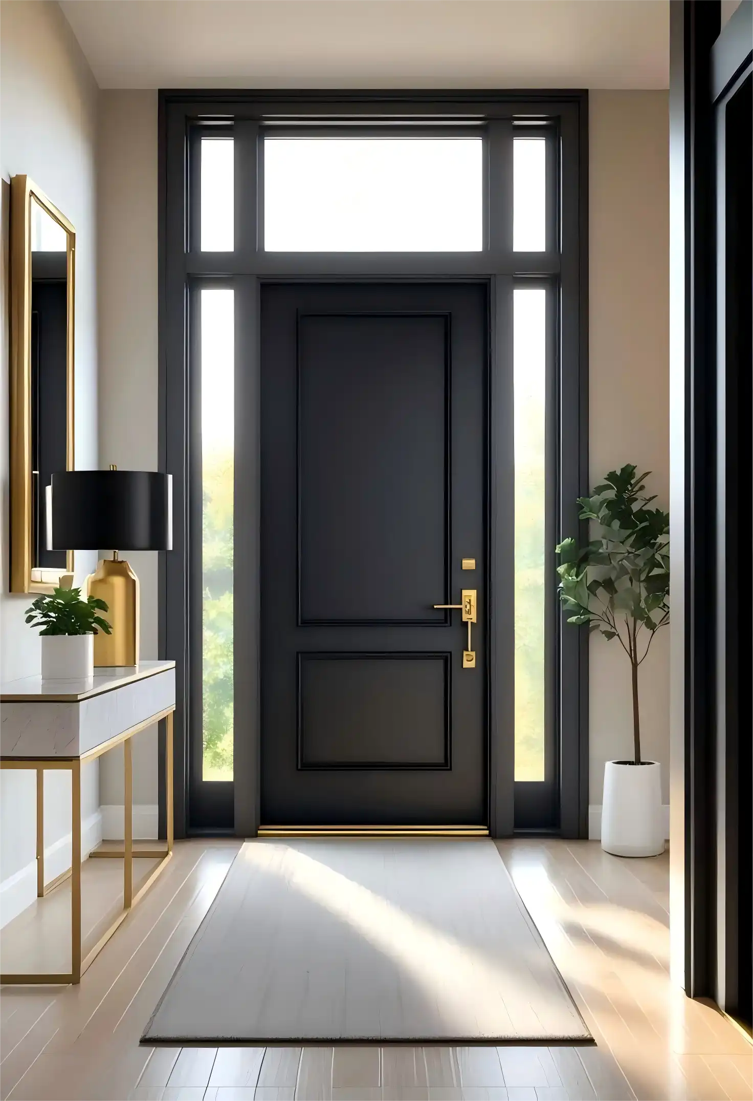 Matte Black with Metallic Accents Matte Black with Metallic Accents