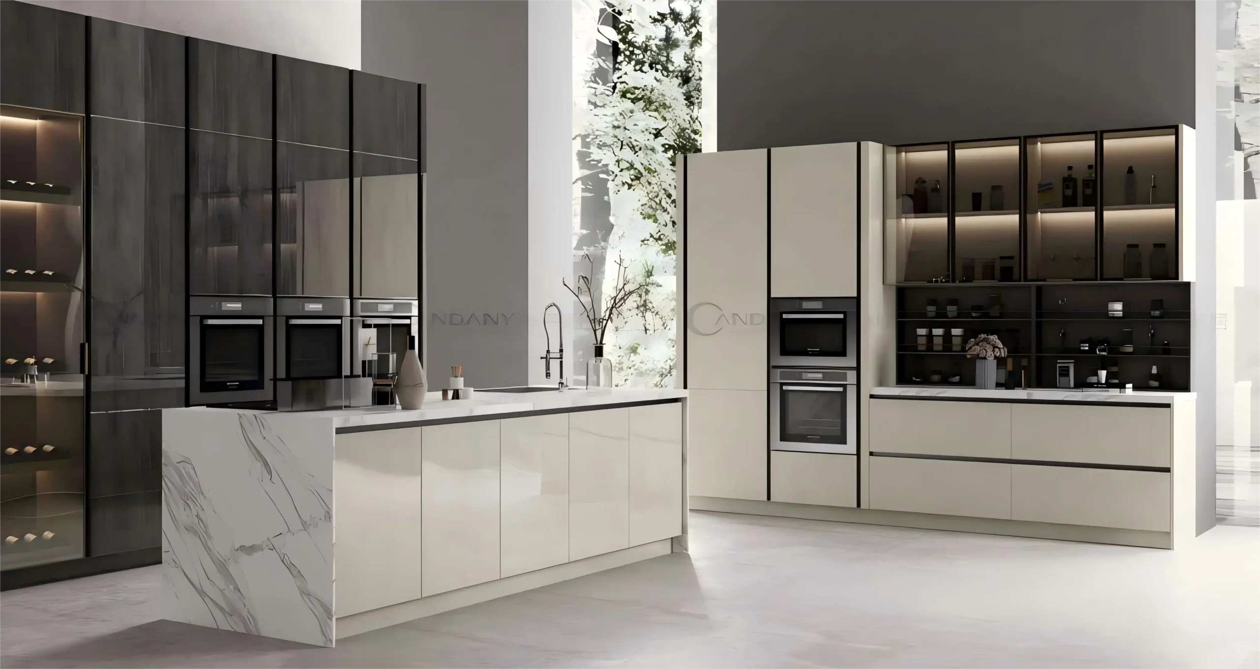Modern Two-Tone White and Gray Kitchen Cabinets with Open Shelving
gabinetes de cocina modernos