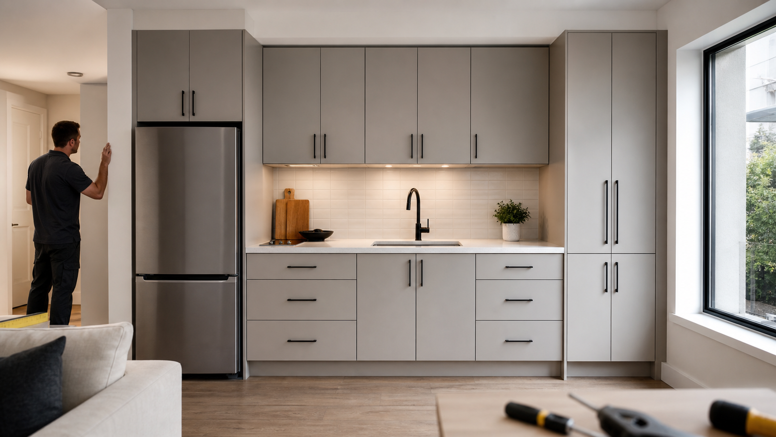 apartment cabinet installation custom apartment kitchen cabinet modules arranged for organised installation