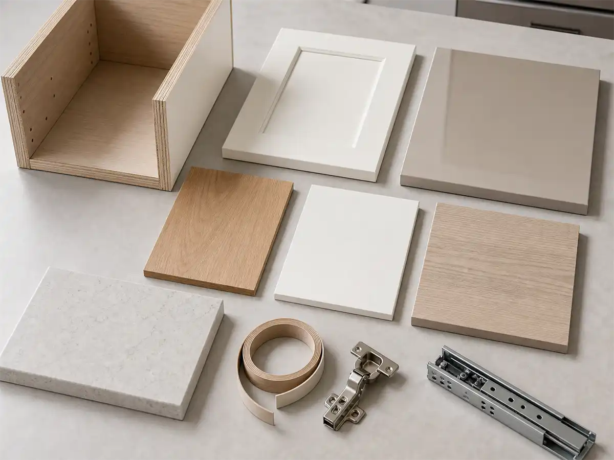 image 2 material sample board custom kitchen cabinet material samples for B2B project specification