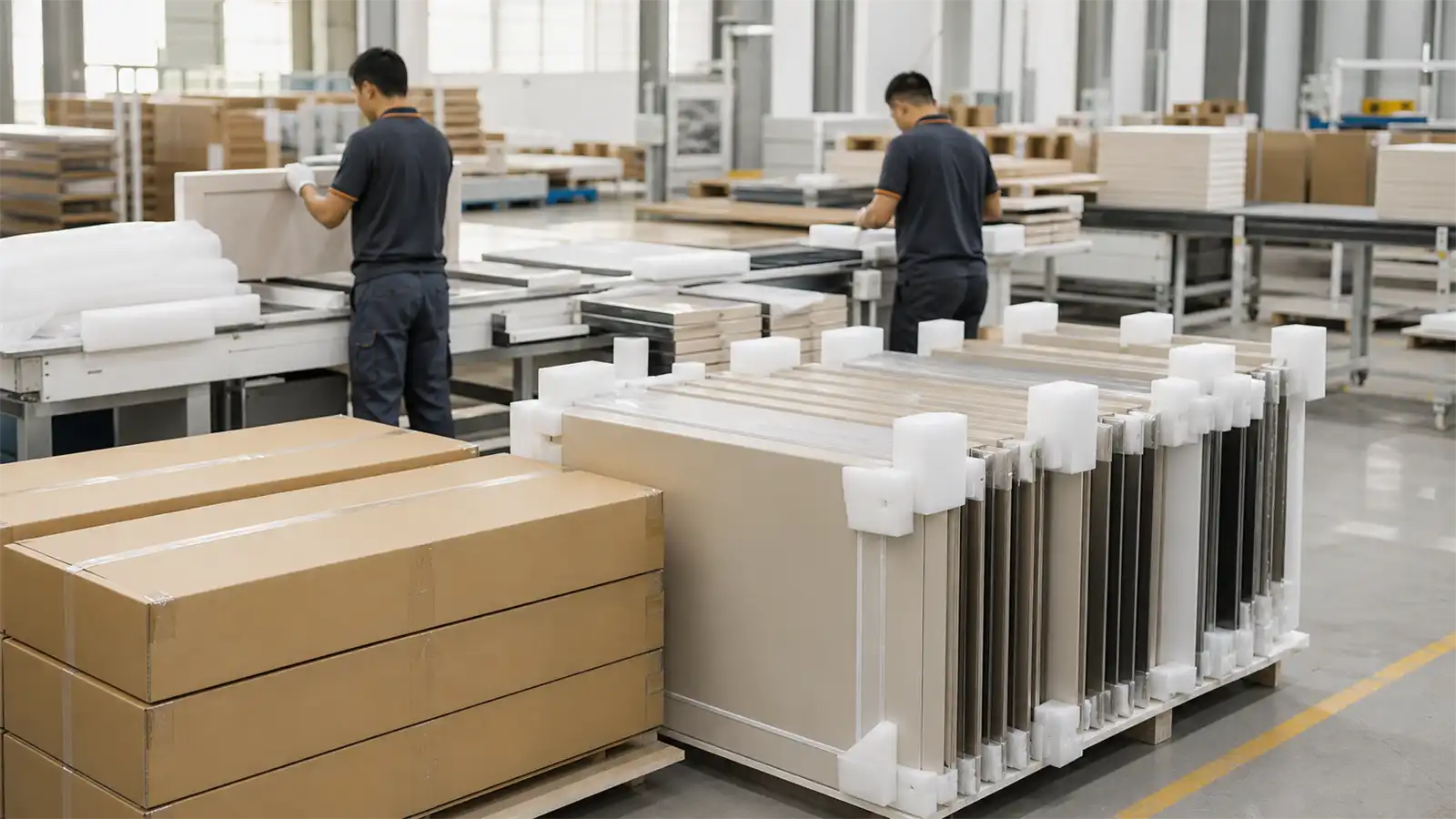 image 5 factory qc export packing custom kitchen cabinets packed for overseas project delivery