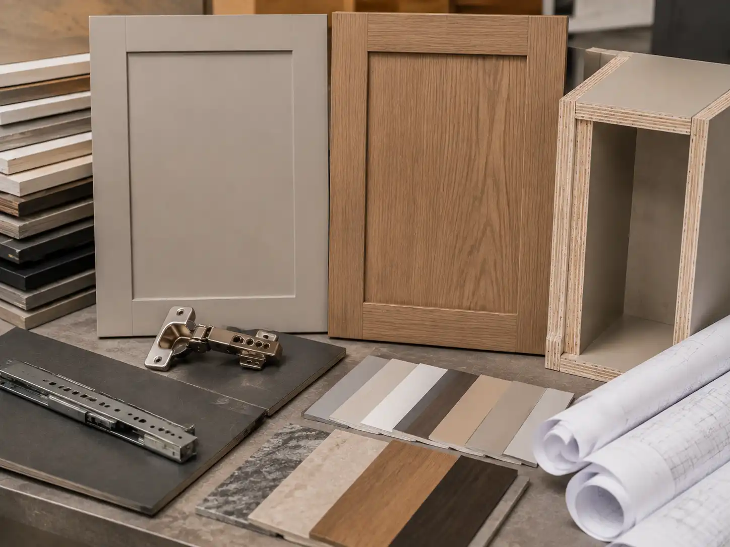 cabinet finish control samples plywood carcass edge banding hinges and drawings for OEM production approval