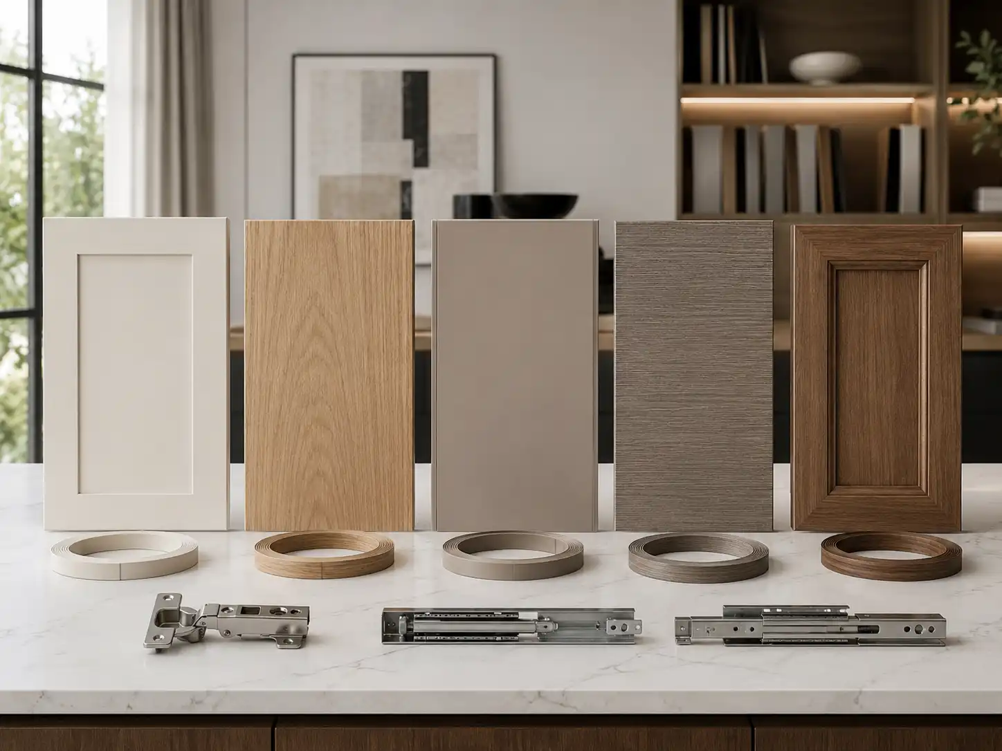 ef8f0e4d 5e90 40eb 89a0 0a72da80d1b6 full-size cabinet door samples in lacquer veneer PET melamine and solid wood