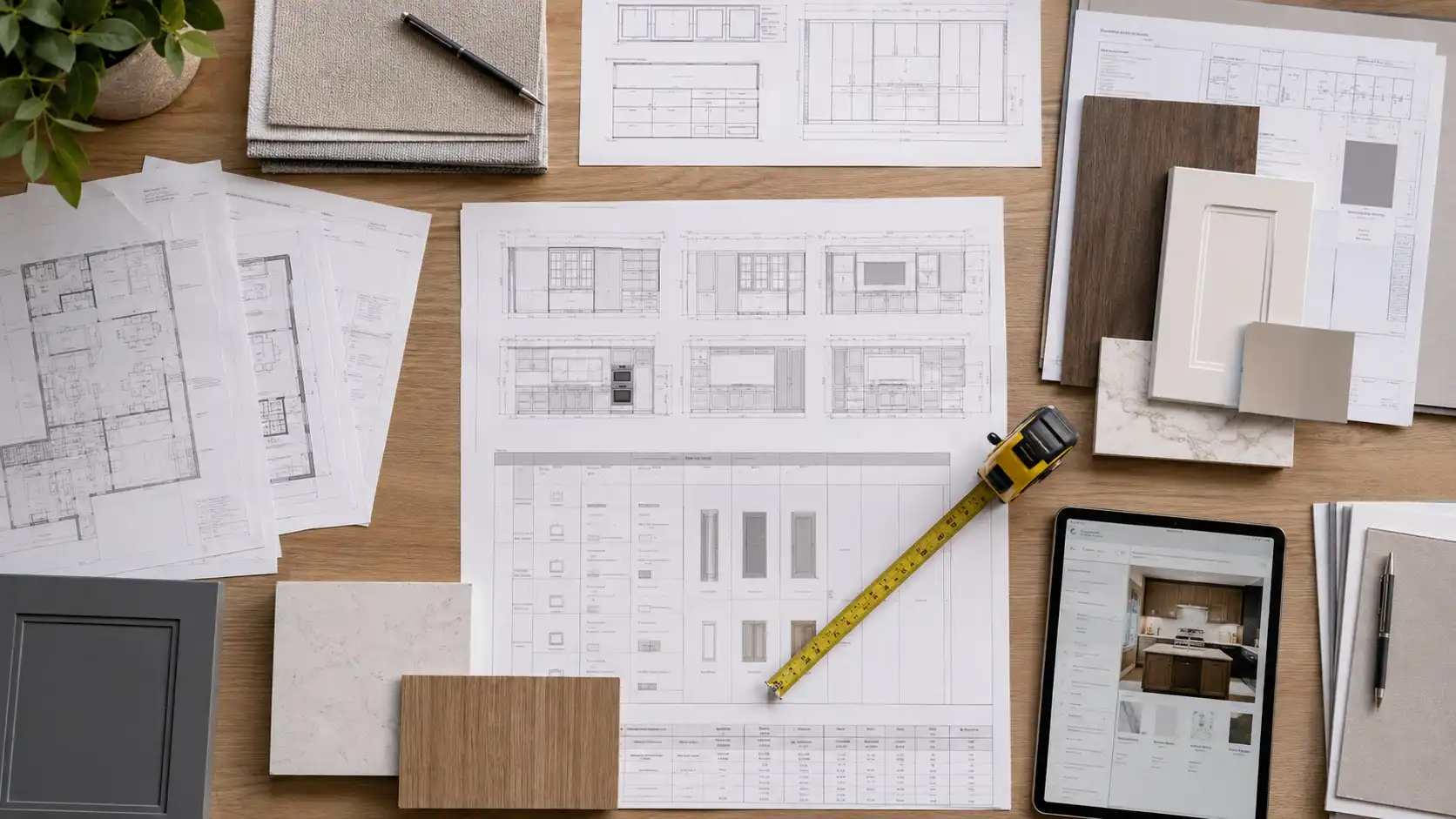 2026 09 03 08 34 03 Cabinet drawings, appliance data, and samples prepared for a B2B cabinet RFQ.